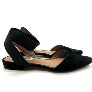 Steve Madden ballerina pointed toe flats - black suede - 7.5